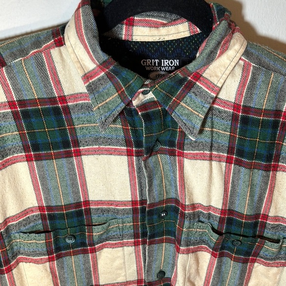 Red and Green Casual Plaid Button Down Shirt - Picture 3 of 13